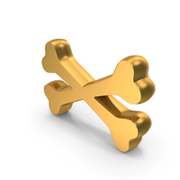 Gold Crossed Bones Danger Symbol PNG & PSD Images