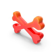 Red Toon Crossed Bones Danger Symbol PNG & PSD Images