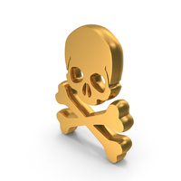 Skull Danger Gold PNG & PSD Images