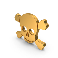 Gold Crossed Skull Danger Symbol PNG & PSD Images