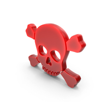 Red Toon Crossed Skull Danger Symbol PNG & PSD Images