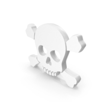 White Crossed Skull Danger Symbol PNG & PSD Images