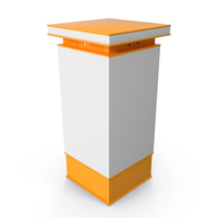 Vertical Blank Billboard With White LED Display & Orange Frame PNG & PSD Images