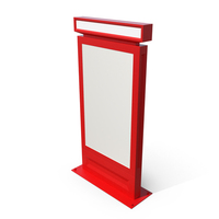 Blank Billboard Red Frame. Street Billboard In Architecture . PNG & PSD Images