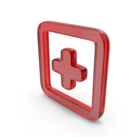 Medical Plus Sign Icon Shape Glass PNG & PSD Images