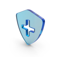 Glass Medical Cross Shield Icon PNG & PSD Images