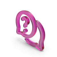 Pink Glass Message With Question Mark Symbol PNG & PSD Images