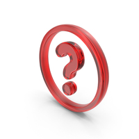 Red Glass Round Question Mark Symbol PNG & PSD Images