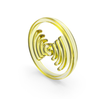 Yellow Glass Radio Waves Icon PNG & PSD Images
