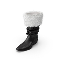 Left Leather Boot With Fur PNG & PSD Images