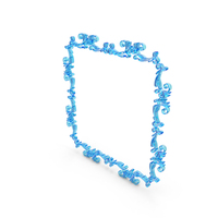 Small Blue Glass Square Decorative Frame PNG & PSD Images