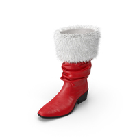 Red Left Leather Boot With Fur PNG & PSD Images
