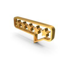 Gold Five Star Review Symbol PNG & PSD Images