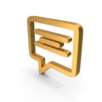Gold Message Chat Icon PNG & PSD Images