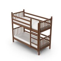 Dark Wood Double Floor Bed PNG & PSD Images