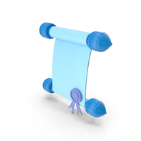 Blue Cartoon Scroll Note PNG & PSD Images