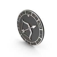 SAGITTARIUS ZODIAC SYMBOL SILVER PNG & PSD Images