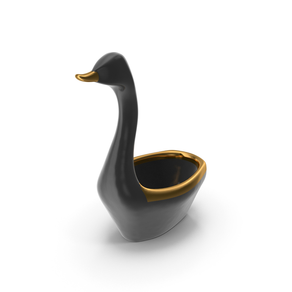 Decorative Swan Sculpture Black PNG & PSD Images