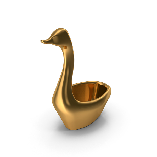 Decorative Swan Sculpture Gold PNG & PSD Images