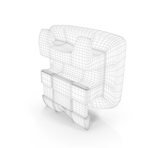Self Ligating Dental Braces Bracket Open Wireframe PNG & PSD Images
