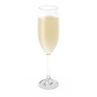 Flute Champagne Glass With Bubbles PNG & PSD Images