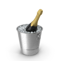 Closed Champagne Bottle On Ice Bucket PNG & PSD Images