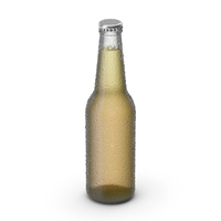 Clear Beer Bottle With Droplets PNG & PSD Images