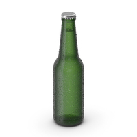 Green Beer Bottle With Droplets PNG & PSD Images