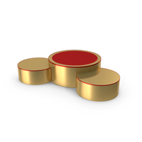 Podium Stage Cylinder 2 Circler Steps Gold PNG & PSD Images