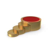 Gold Cylinder Podium 3 Step PNG & PSD Images