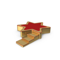 Podium Stage Star 3 Square Step Gold PNG & PSD Images