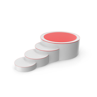Podium Stage Cylinder 3 Circler  Steps White PNG & PSD Images