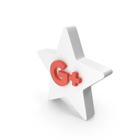 White Google Plus Social Media Star Icon PNG & PSD Images