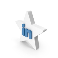 Linked In Social Media Star Icon PNG & PSD Images