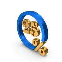 Circle 25 Percentage Gold PNG & PSD Images