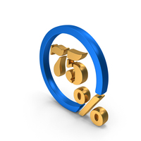 Circle 75 Percentage Gold PNG & PSD Images