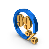Circle 99 Percentage Gold PNG & PSD Images