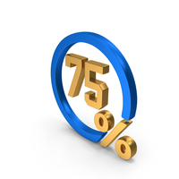 Gold Round 75 Percentage Symbol PNG & PSD Images