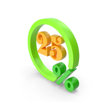 Yellow Round 25 Percentage Symbol PNG & PSD Images