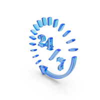Blue Glass Round 24x7 Clock Symbol PNG & PSD Images