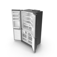 Black Fridge With Open Doors PNG & PSD Images
