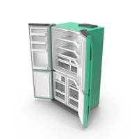Green Fridge Open Doors PNG & PSD Images