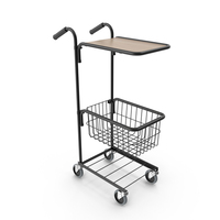 Mini Trolley with Shelf and Basket Black PNG & PSD Images