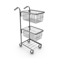 Mini Trolley with Two Baskets Black PNG & PSD Images