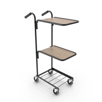 Mini Trolley with Two Shelves Black PNG & PSD Images