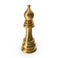 Gold Chess Bishop Piece PNG & PSD Images