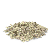 5 Dollar Bills Small Pile PNG & PSD Images