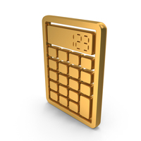 Gold Metallic Calculator Symbol PNG & PSD Images