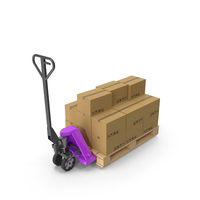 Purple Hand Palette Truck With Boxes PNG & PSD Images