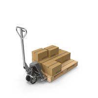 Silver Hand Palette Truck With Boxes PNG & PSD Images